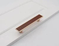 Mâner U02332 128 Brushed Brass+Cafeniu Piele