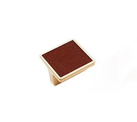 Mâner U02332 Large Knob Brushed Brass+Cafeniu Piele