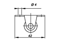 Caster wheel E123132000 / H-22 / D-18 3
