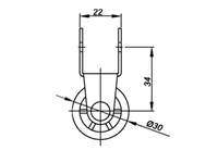 Caster wheel E123133002 / H-35 / D-30 2