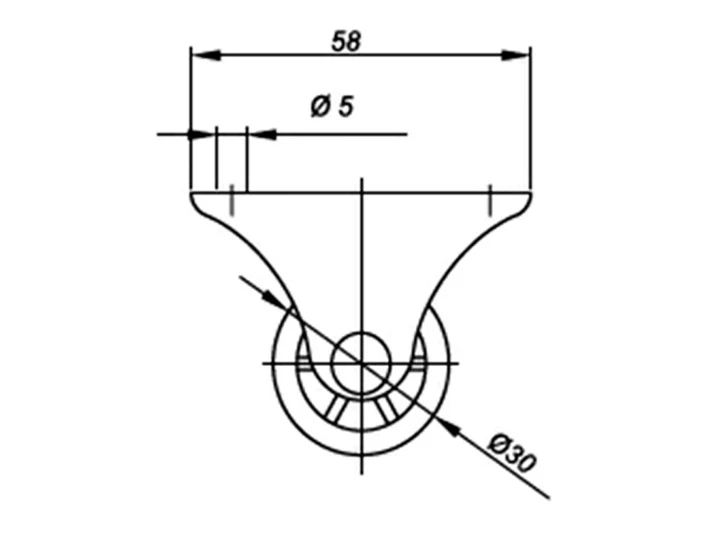 Caster wheel E123133010 / H-42 / D-30 2