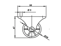 Caster wheel E123133011 / H-47 / D-38 2