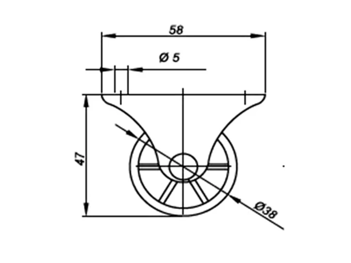 Caster wheel E123133011 / H-47 / D-38 2