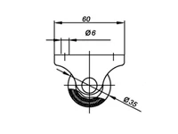 Caster wheel E123133503 R / H-32 / D-28 3