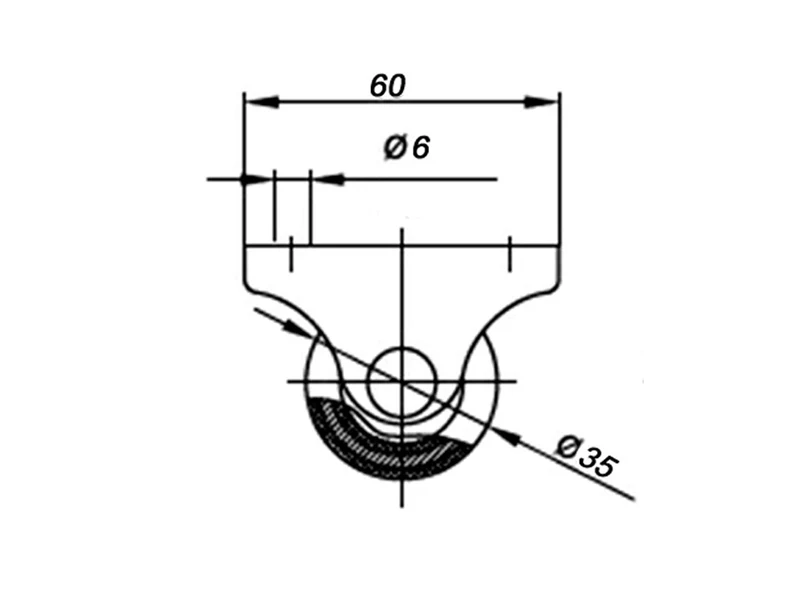 Caster wheel E123133503 R / H-32 / D-28 3