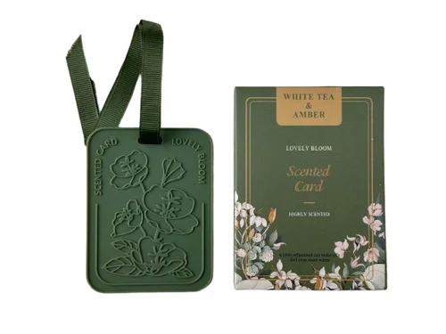 Scented EVA card - Green: White Tea & Amber