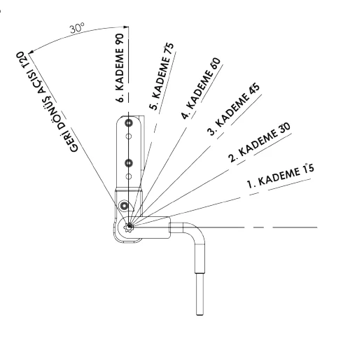 Eco Headrest Rod Mechanism (228) 6 Pozitii 2
