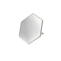 Cuie decorative Metal Hexagonal Argintiu 3